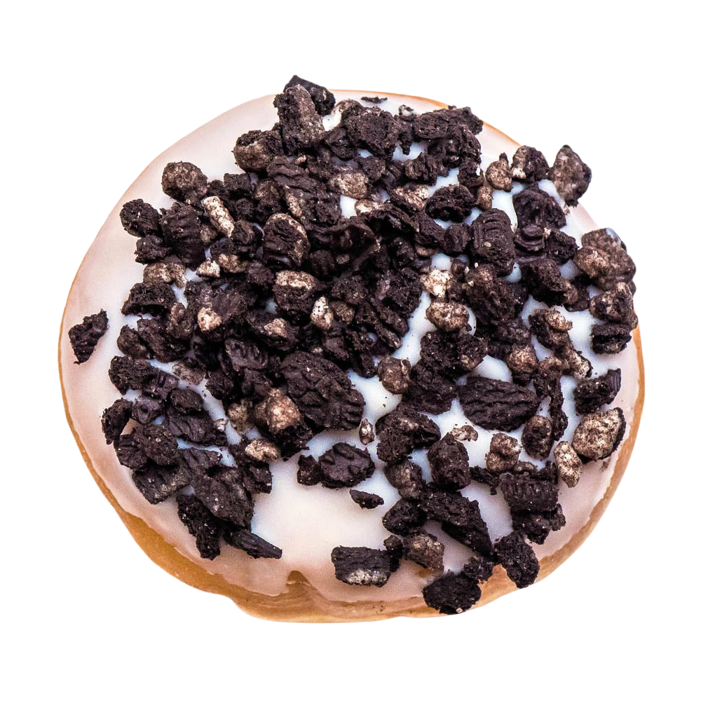 White chocolate oreo donut